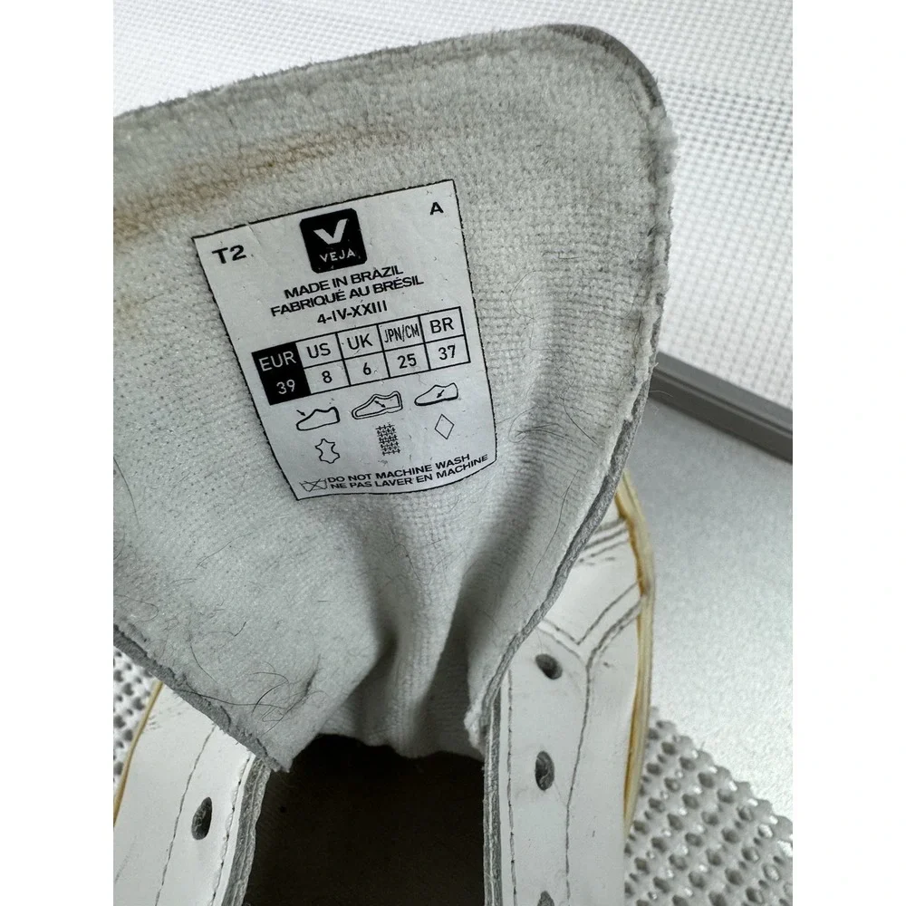 VEJA Esplar White Leather Sneakers Womens US 8 EU 39 Low Top EO0202335